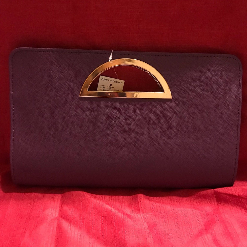 Ashley Stewart Plum Clutch Bag ( NWT)